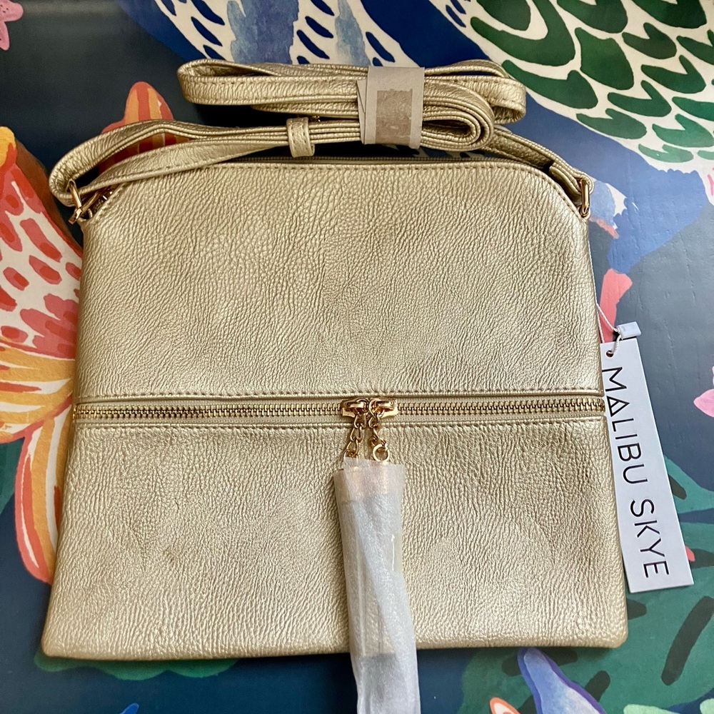 Malibu Skye Shimmering Gold Crossbody Bag